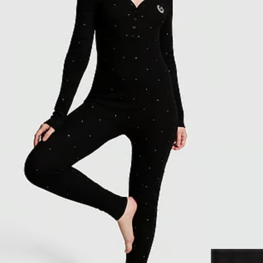 PINK Victoria's Secret Black rhinestone